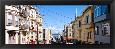 Framed Buildings in city with Bay Bridge and Transamerica Pyramid in the background, San Francisco, California, USA Print