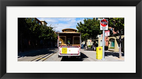 Framed Cable car on a track on the street, San Francisco, San Francisco Bay, California, USA Print