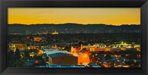 Framed Los Angeles, California Lit Up at Night Print