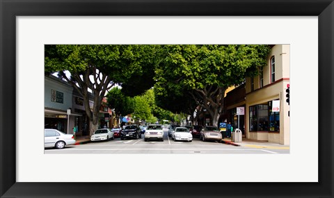 Framed Cars on the road in Downtown San Luis Obispo, San Luis Obispo County, California, USA Print