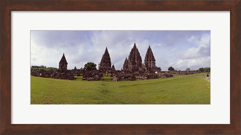 Framed 9th century Hindu temple Prambanan on Java Island, Indonesia Print