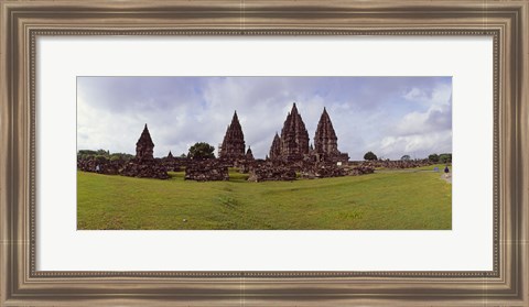 Framed 9th century Hindu temple Prambanan on Java Island, Indonesia Print