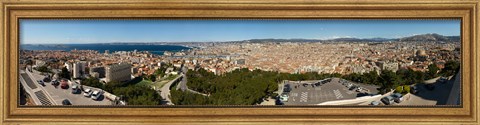 Framed High angle view of a city, Marseille, Bouches-Du-Rhone, Provence-Alpes-Cote D&#39;Azur, France Print