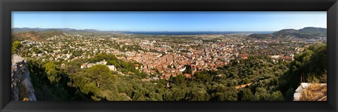 Framed High angle view of a town, Hyeres-les-palmiers, Cote D&#39;Azur, Provence-Alpes-Cote D&#39;Azur, France Print