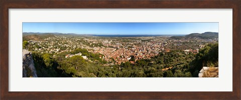 Framed High angle view of a town, Hyeres-les-palmiers, Cote D&#39;Azur, Provence-Alpes-Cote D&#39;Azur, France Print