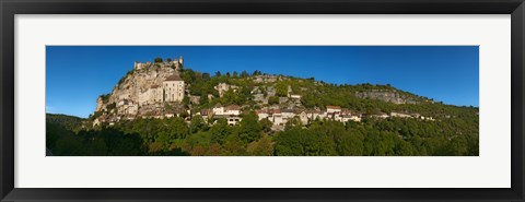 Framed Low angle view of a town on a hill, Rocamadour, Canyon De l&#39;Alzou, Lot, Midi-Pyrenees, France Print