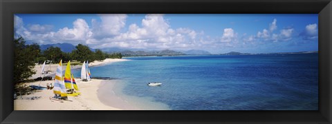 Framed High angle view of the beach, Kailua Beach, Oahu, Hawaii, USA Print