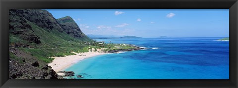 Framed High angle view of a coast, Makapuu, Oahu, Hawaii, USA Print