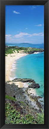 Framed High angle view of a beach, Makapuu, Oahu, Hawaii, USA Print