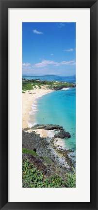 Framed High angle view of a beach, Makapuu, Oahu, Hawaii, USA Print