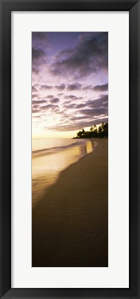 Framed Beach at sunset, Lanikai Beach, Oahu, Hawaii, USA Print