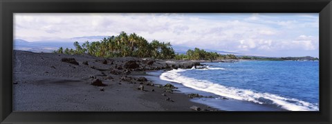 Framed Surf on the beach, Hawaii, USA Print