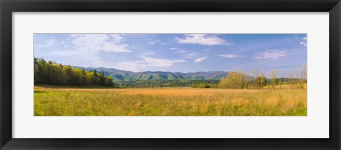 Framed Field with a mountain range in the background, Cades Cove, Great Smoky Mountains National Park, Blount County, Tennessee, USA Print