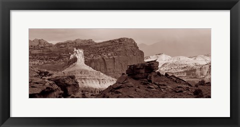 Framed Capitol Reef National Park, Utah (black &amp; white) Print