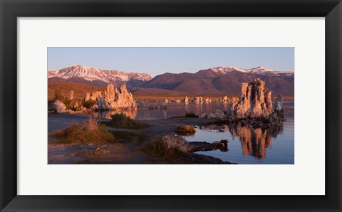 Framed Tufa formations at Mono Lake, Mono County, California Print