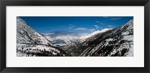 Framed Snowcapped mountains and Forests, Switzerland Print