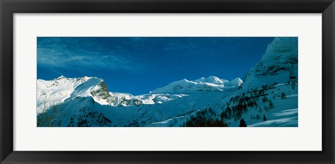 Framed Snowcapped mountain range, Simplon Pass, Valais Canton, Switzerland Print