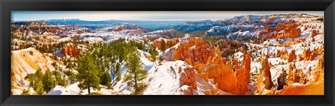 Framed High angle view of rock formations, Boat Mesa, Bryce Canyon National Park, Utah, USA Print