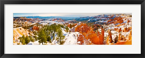 Framed High angle view of rock formations, Boat Mesa, Bryce Canyon National Park, Utah, USA Print