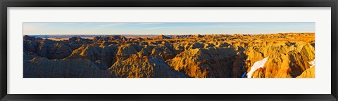 Framed High angle view of White River Overlook with rock formations, Badlands National Park, South Dakota, USA Print