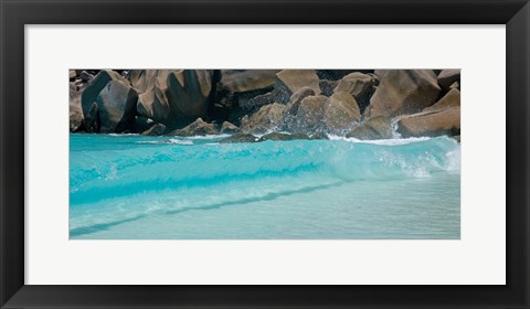 Framed Wave at Petite Anse, La Digue, Seychelles Print