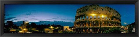 Framed Amphitheater at dusk, Coliseum, Rome, Lazio, Italy Print