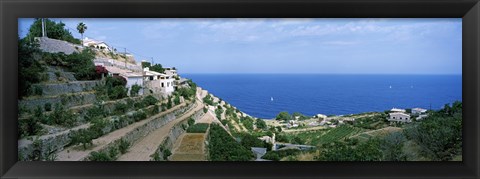 Framed Small coastal village, Deia, Majorca, Balearic Islands, Spain Print