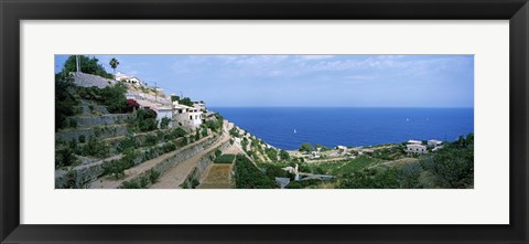 Framed Small coastal village, Deia, Majorca, Balearic Islands, Spain Print