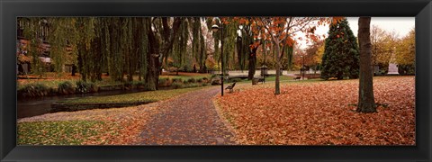 Framed Park at banks of the Avon River, Christchurch, South Island, New Zealand Print