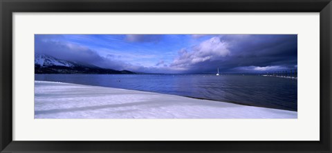 Framed Clouds over a lake, Lake Tahoe, California, USA Print