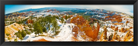 Framed Rock formations in a canyon, Bryce Canyon, Bryce Canyon National Park, Red Rock Country, Utah, USA Print