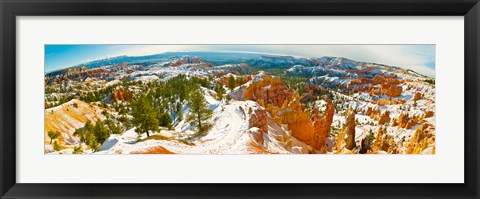 Framed Rock formations in a canyon, Bryce Canyon, Bryce Canyon National Park, Red Rock Country, Utah, USA Print