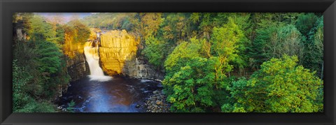 Framed Waterfall in a forest, High Force, River Tees, Teesdale, County Durham, England Print