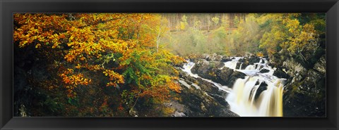 Framed Waterfall in autumn, Rogie Falls, Black Water, Garve, Ross-Shire, Scotland Print