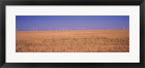 Framed Wind farm at Panhandle area, Texas, USA Print