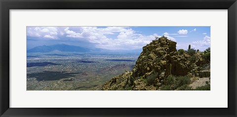 Framed Aerial view of Tucson Mountain Park, Tucson, Arizona Print