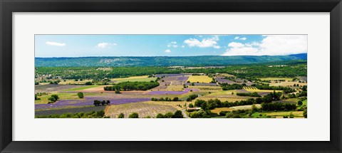 Framed Aerial view of fields, Provence-Alpes-Cote d&#39;Azur, France Print