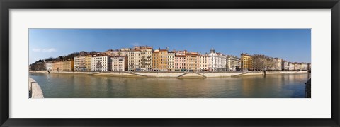 Framed Buildings at the waterfront, Saone River, Lyon, Rhone, Rhone-Alpes, France Print