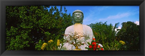 Framed Low angle view of a Buddha statue, Lahaina Jodo Mission, Maui, Hawaii, USA Print