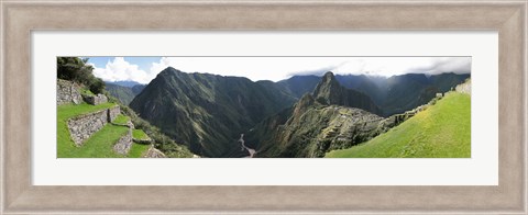 Framed High angle view of a valley, Machu Picchu, Cusco Region, Peru Print