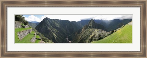 Framed High angle view of a valley, Machu Picchu, Cusco Region, Peru Print