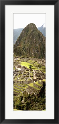 Framed High angle view of an archaeological site, Machu Picchu, Cusco Region, Peru Print