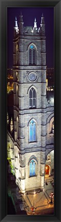 Framed Notre Dame De Montreal at night, Montreal, Quebec, Canada Print