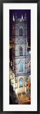 Framed Notre Dame De Montreal at night, Montreal, Quebec, Canada Print