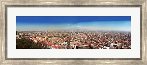 Framed Aerial view of cityscape, Mexico City, Mexico Print