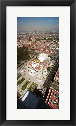 Framed High angle view of Palacio de Bellas Artes, Mexico City, Mexico Print