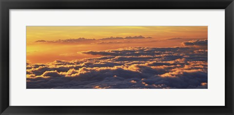 Framed Sunset above the clouds, Hawaii, USA Print