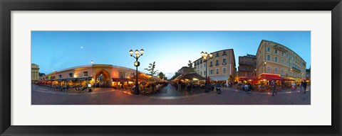 Framed Street with buildings at dusk, Nice, Alpes-Maritimes, Provence-Alpes-Cote d&#39;Azur, France Print