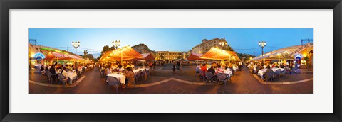 Framed People having outdoor dining at evening, Nice, Provence-Alpes-Cote d&#39;Azur, France Print