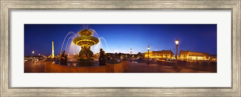 Framed Place de la Concorde at dusk, Paris, Ile-de-France, France Print